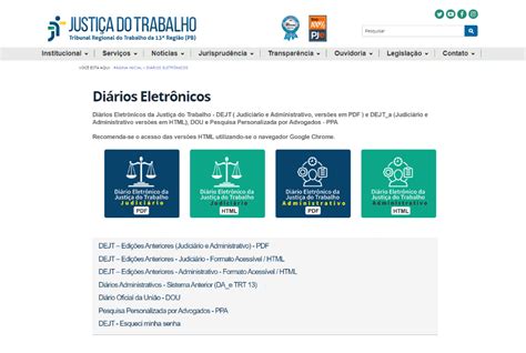 dejt|Diário Eletrônico da Justiça do Trabalho